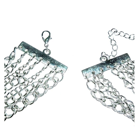 Seven Strand Silver Chain Necklace - Picture 4 of 4